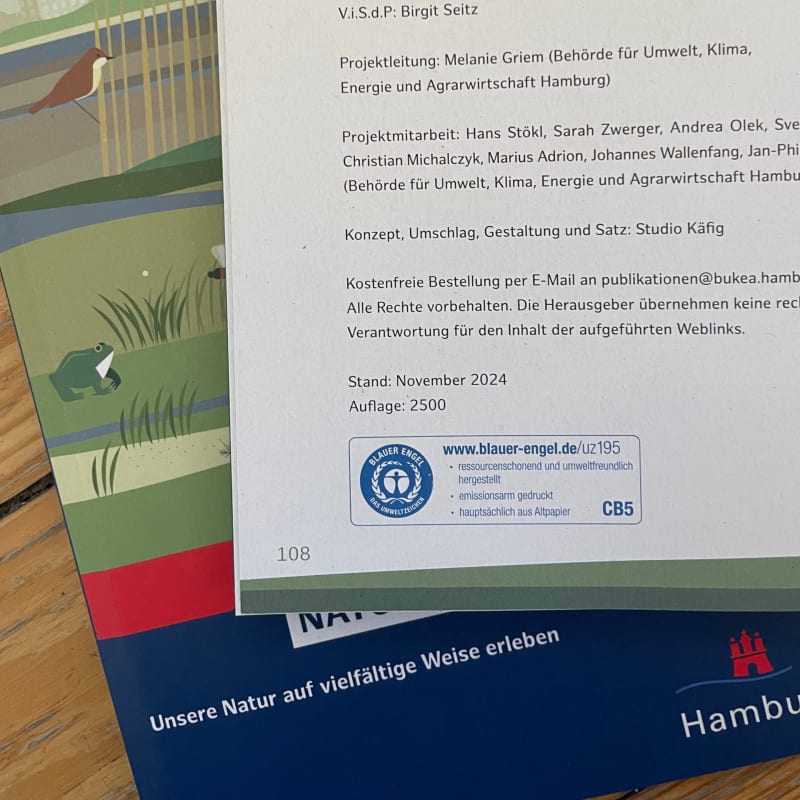 Gedruckt nach dem höchsten Umweltstandard, den Blauen Engel für Druckprodukte | © MS BRuno 2025