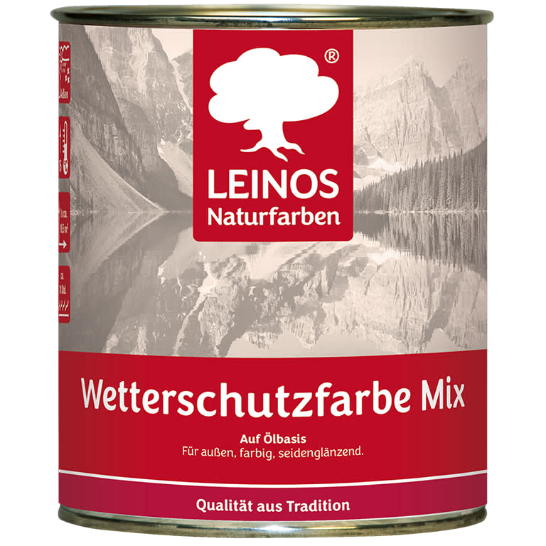 Dose LEINOS Wetterschutzfarbe Mix auf Ölbasis für Holzkonstruktionen im Außenbereich | © Reincke Naturfarben GmbH