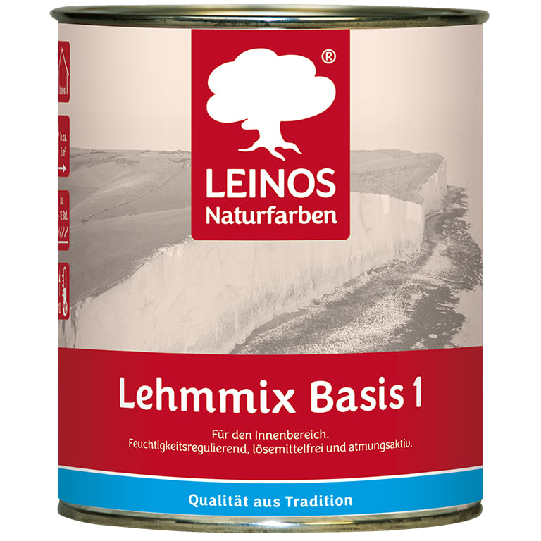 Dose LEINOS Lehmmix Basis 1, Lehmfarbe für den Innenbereich zum Abtönen im Fachhandel | © Reincke Naturfarben GmbH