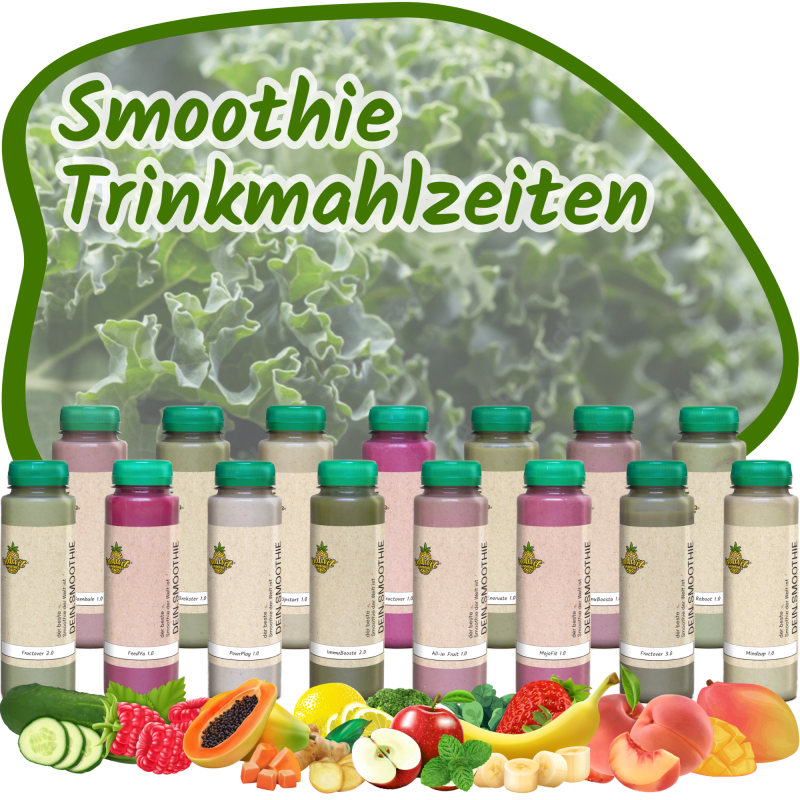 Unsere Smoothie Trinkmahlzeiten sind vollwertige Mahlzeitenersatzprodukte, die dir langanhaltende Sättigung und maximalen Geschmack bieten. Perfekt für unterwegs! | © Indivit