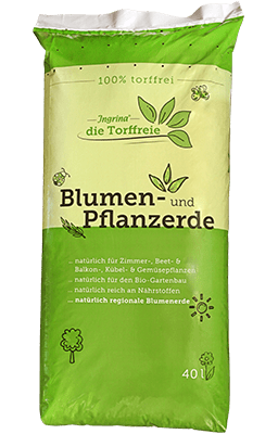 Ingrina - Die Torffreie Blumen- und Pflanzenerde — torffreie Universalerde für Zimmer-, Balkon-, Kübel- und Gemüsepflanzen | © Die Torffrau - Ingrina