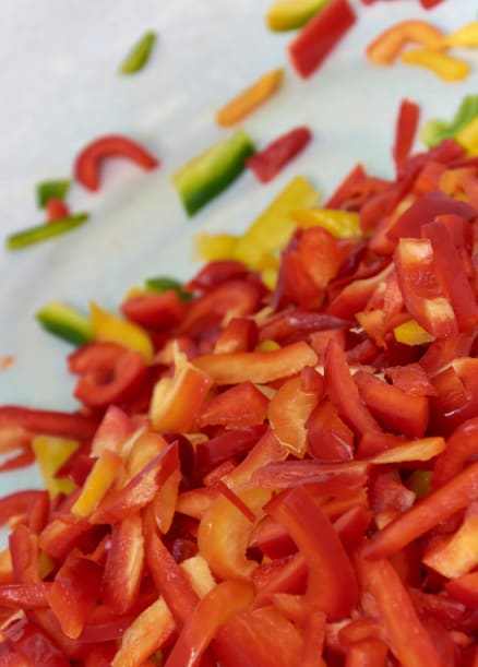 Frisch geschnittene Paprika für die Küche | © Emilio - vegetarische Küche