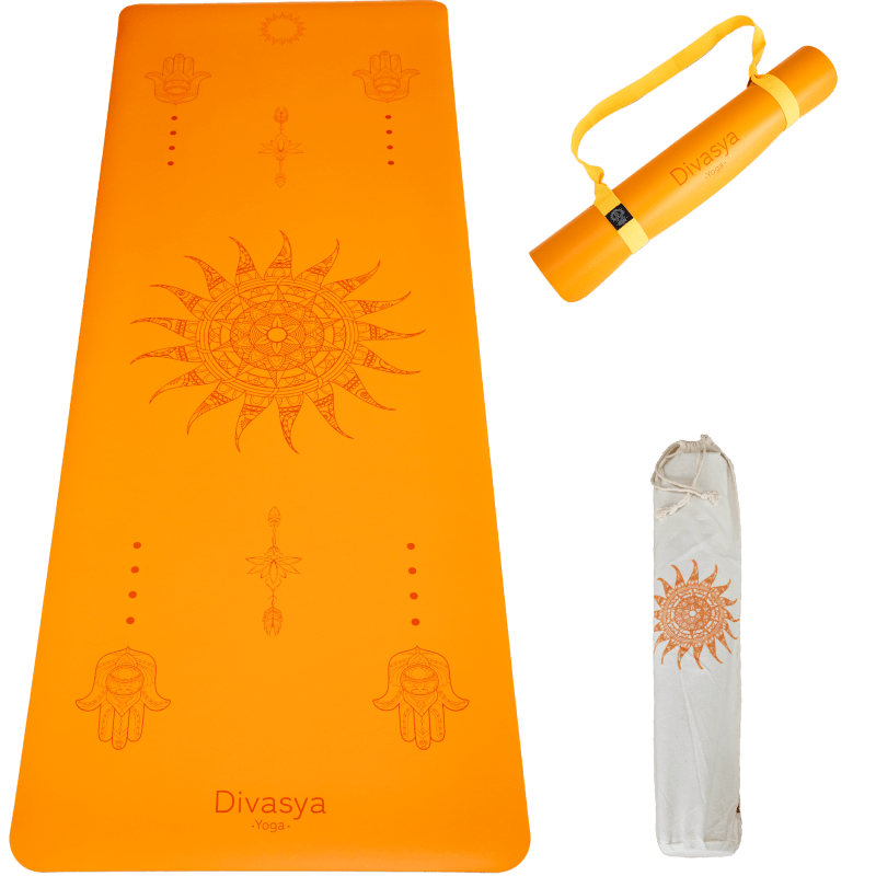 Yogamatten aus Naturkautschuk Orange Mandala | © Divasya