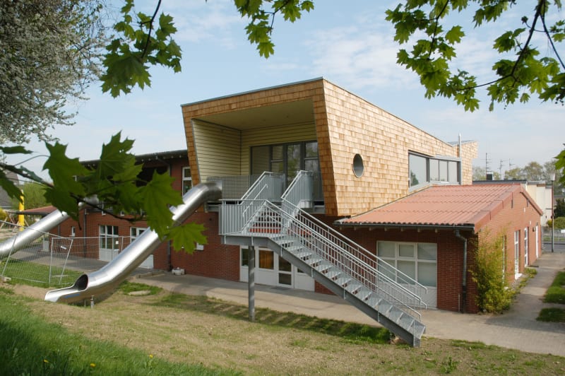 Kita-Aufstockung mit Spiel- und Rettungswegen | © Noesser Padberg Architekten GmbH