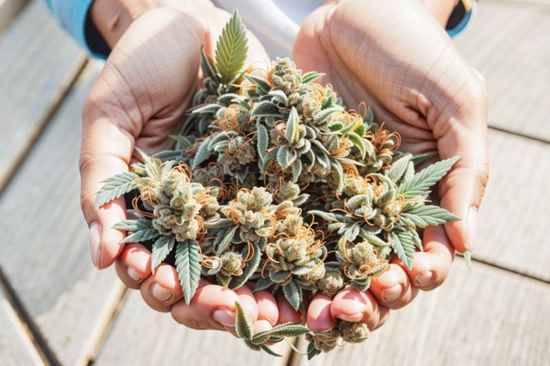 Handvoll Cannabis Blüten | © SamenApotheke.de