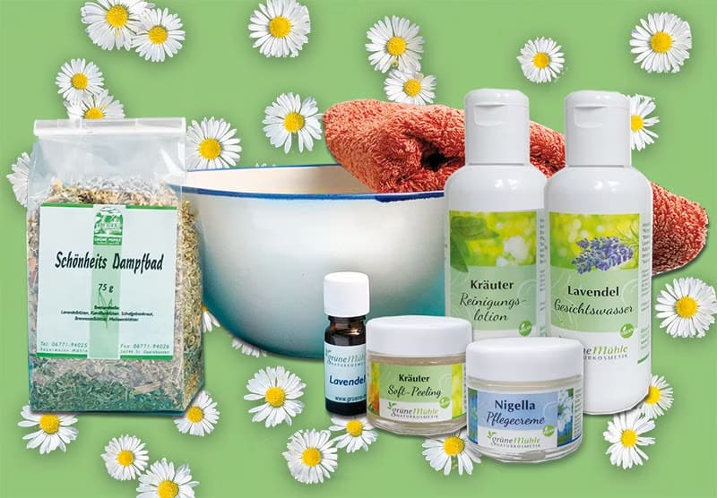 Kräuter- und Pflegeprodukte der Grünen Mühle Naturkosmetik | © GRÜNE MÜHLE Naturkosmetik®