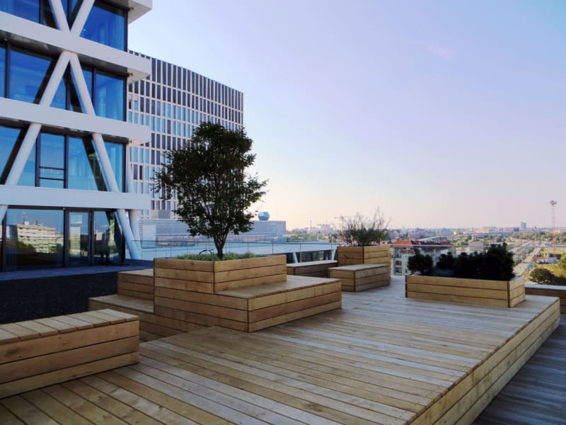 Terrassenaufbauten - 50-Hertz-Netzquartier in der Heidestraße in Berlin | © Kernholz GmbH