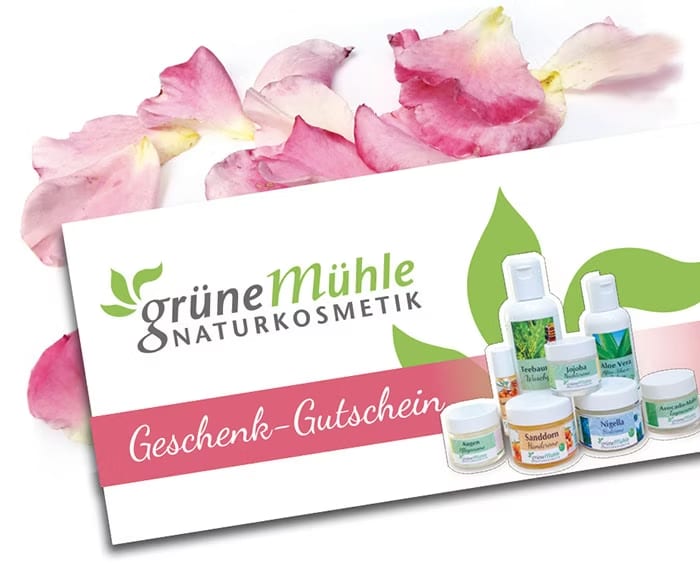 Geschenk-Gutschein der GRÜNE MÜHLE Naturkosmetik | © GRÜNE MÜHLE Naturkosmetik®