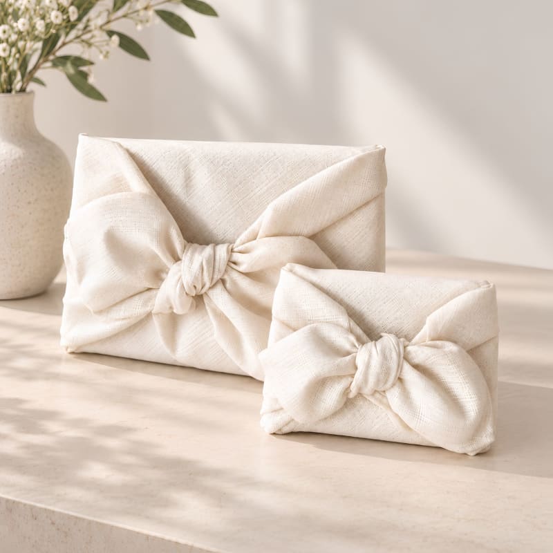 Furoshiki-Geschenktücher aus Bio-Baumwolle – wiederverwendbare Zero-Waste-Geschenkverpackung | © @ Papeterre