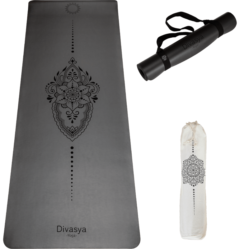 Yogamatten aus Naturkautschuk Black Mandala | © Divasya