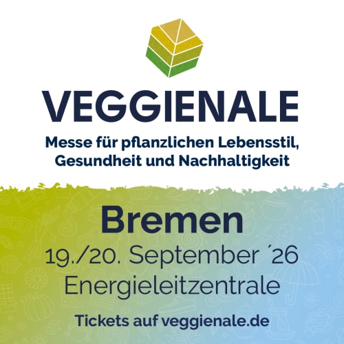 Banner mit Veranstaltungsdaten der Veggienale Bremen Grafik: Ecoventa Services UG