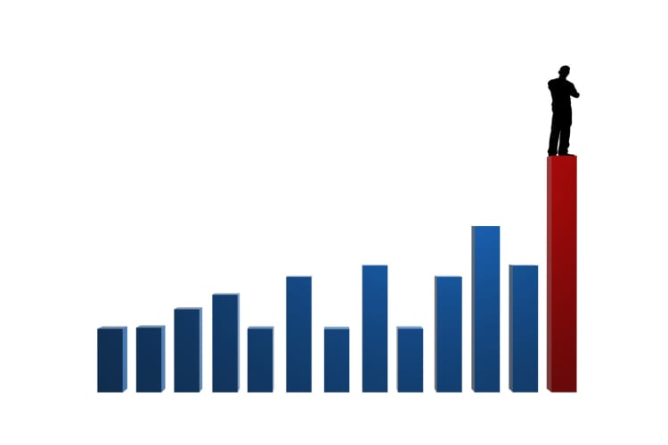 Führung 3D-Konzept Erfolg Mann im Geschäftsleben null