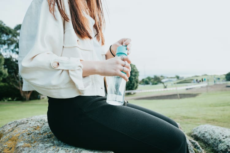 Hydration Aktiv Wasser Flaschenwasser Fit Bleiben Trinkend Wasserflasche Draußen 