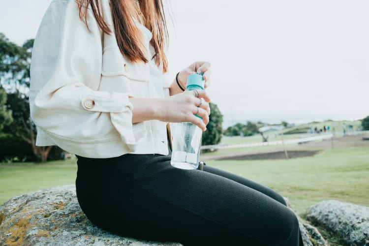 Hydration Aktiv Wasser Flaschenwasser Fit Bleiben Trinkend Wasserflasche Draußen 