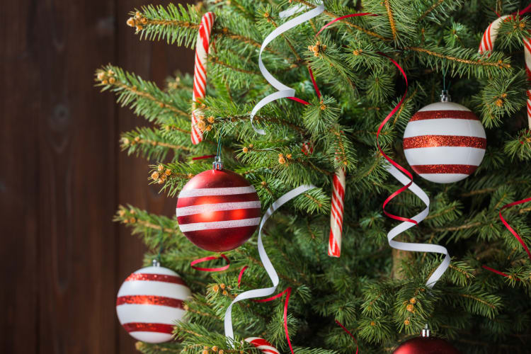 Dekorierter Weihnachtsbaum null