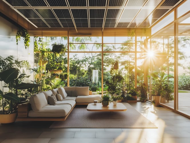 Modernes, schönes, umweltfreundliches Wohnzimmer null