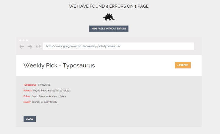 Typosaurus spelling error