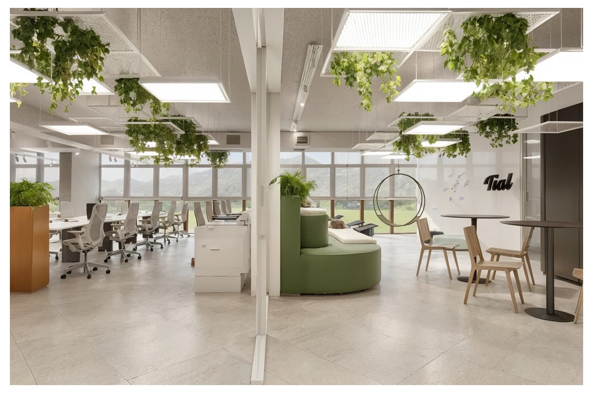 Arquitetura Corporativa Piacesi com biofilia e identidade