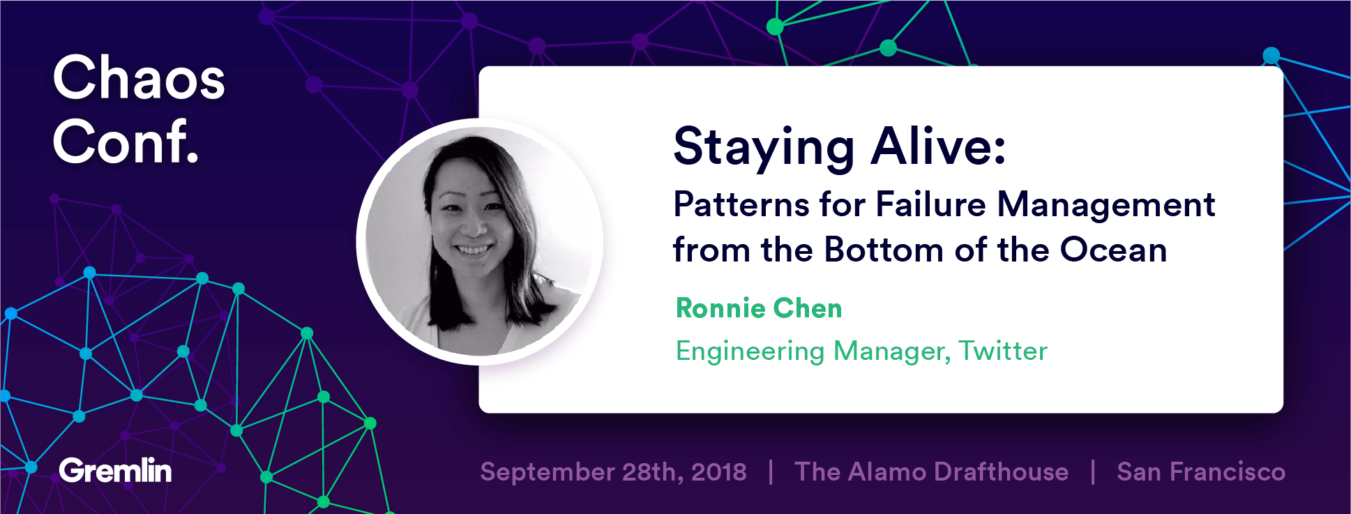 Ronnie Chen: "Staying Alive: Patterns for Failure Management from the Depths" - Chaos Conf 2018