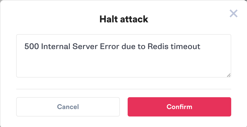 Halting an attack in the Gremlin web app