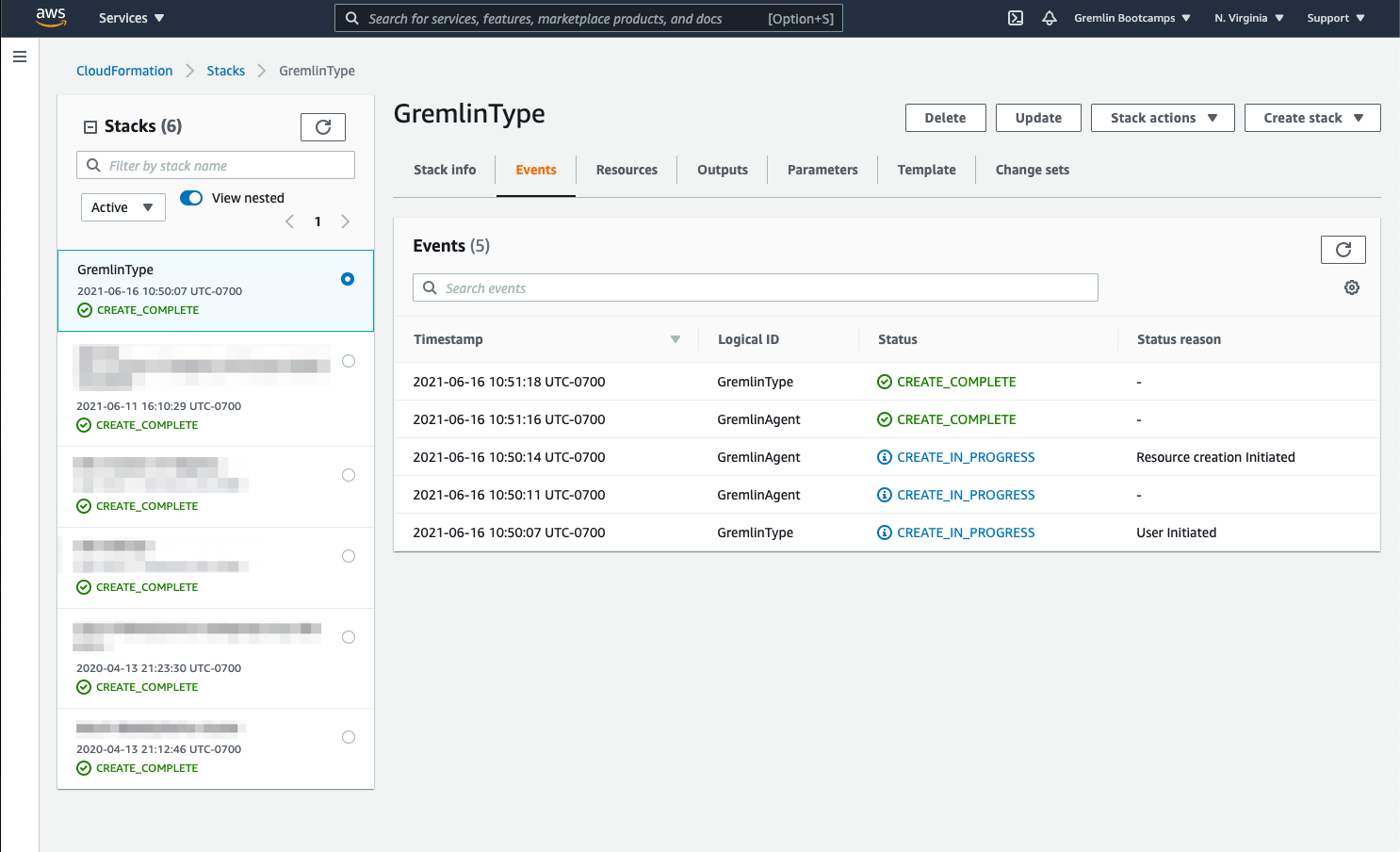 CloudFormation completed deployment