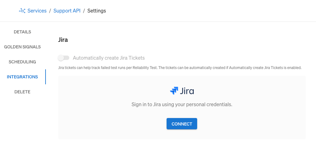 Connecting Jira integration from  Service Settings