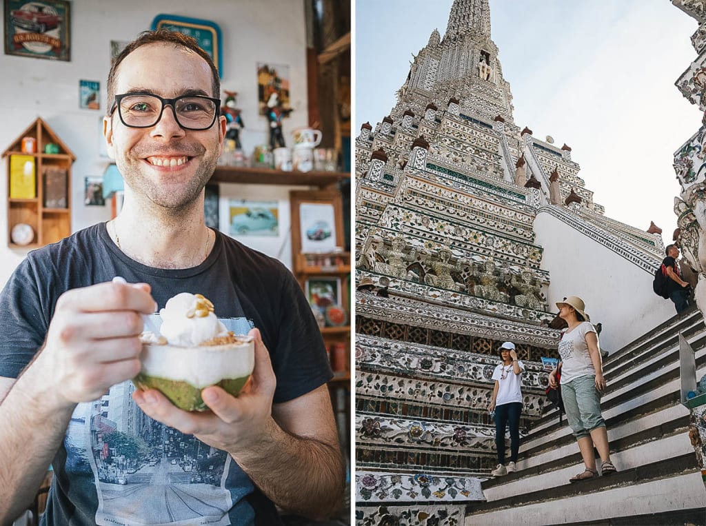 Tajska potovanje potopis - Kokosov sladoled in tempelj Wat Arun