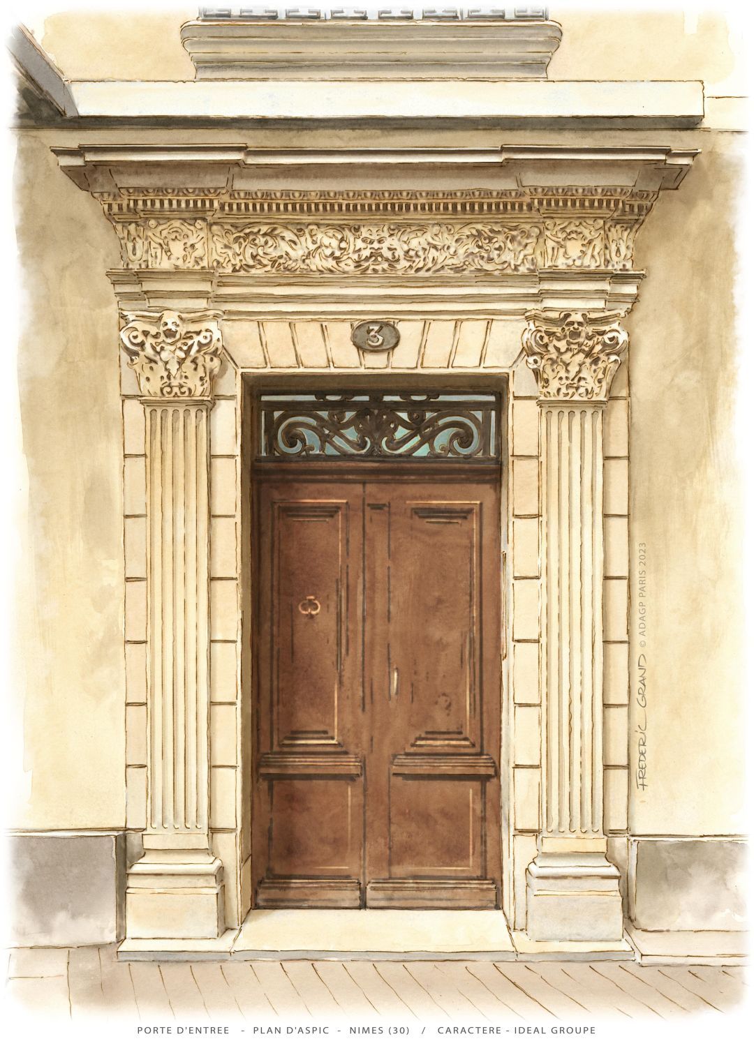 aquarelle-Nimes-réhabilitation- immobilier