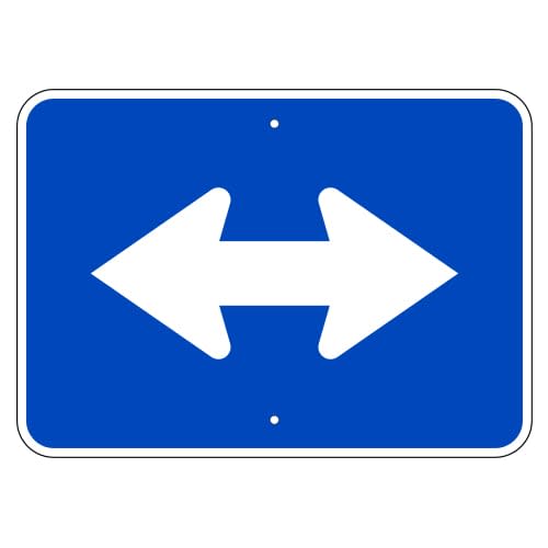 Double Arrow Auxiliary Sign, Blue | Grimco