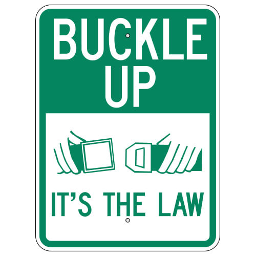 Grimco  Buckle Up It's The Law Sign