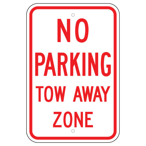 No Parking Tow Away Zone Sign | Grimco