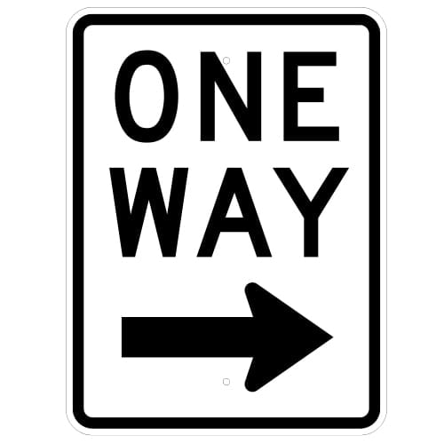 Grimco  One Way Sign, with Right Arrow