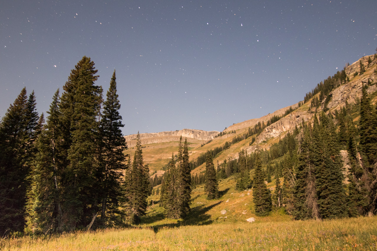 O vale do Death Canyon no Grand Tetons O vale do Death Canyon no Parque Nacional Grand Tetons