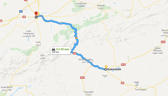 Pouco mais de 200km de distância, percorrida em menos de 4h. 