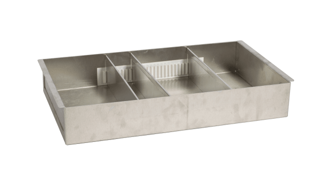 BAKKE ALU 51X30X12CM 3 SKILLEVEGGER