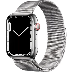 Apple Watch Series 7 GPS + Cellular, 41mm, Stainless Steel Case and Milanese Loop