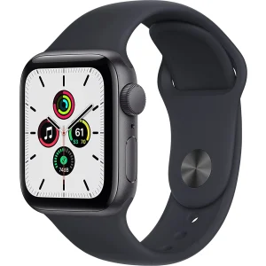 Apple Watch SE GPS, Space Grau Aluminiumgehäuse und Sportarmband, 44 mm