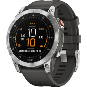 Garmin EPIX™, Edelstahlgehäuse und Silikonarmband, 47 mm