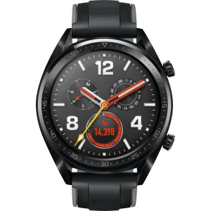 Huawei Watch GT, 46 mm Edelstahlgehäuse, Silikonarmband