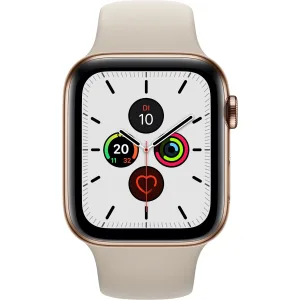 Apple Watch Serie 5 GPS + Cellular, 40-mm-Edelstahlgehäuse, Sportarmband