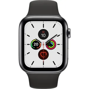 Apple Watch Series 5 GPS + Cellular, 40-mm-Edelstahlgehäuse, Sportarmband