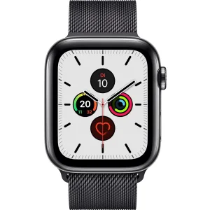 Apple Watch Series 5 GPS + Cellular, 40-mm-Edelstahlgehäuse, Milanaise Loop