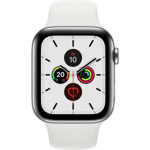 Apple Watch Series 5 GPS + Cellular, 44-mm-Edelstahlgehäuse, Sportband