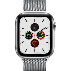 Apple Watch Series 5 GPS + Cellular, 44 mm Edelstahlgehäuse, Milanaise Loop
