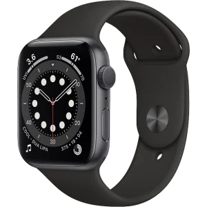 Apple Watch Series 6 GPS, Space gray Aluminium case and sport band, 44mm