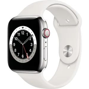 Apple Watch Series 6 GPS + Cellular , 44-mm-Edelstahlgehäuse, Sportarmband