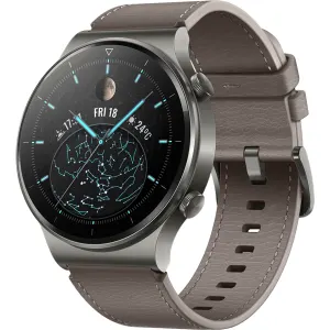 Huawei Watch GT2 Pro, 46-mm-Titan-Gehäuse, Silikon-/Lederarmband