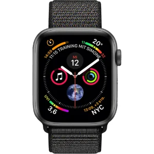 Apple Watch Serie 4 GPS + Cellular, 44 mm Aluminium-Gehäuse, Sportschlaufe / -band