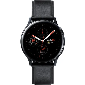 Samsung Galaxy Watch Active2 (LTE), 40-mm-Edelstahlgehäuse, Lederarmband