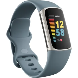 Fitbit Charge 5, Stainless Steel & Silicone Band, S/L